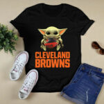 Baby Yoda Hug Cleveland Browns 3 T Shirt