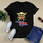 Baby Yoda Hug Louisiana Tech Bulldogs 3 T Shirt