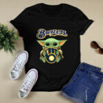 Baby Yoda Hug Milwaukee Brewers 2 T Shirt