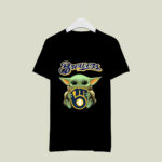 Baby Yoda Hug Milwaukee Brewers 3 T Shirt