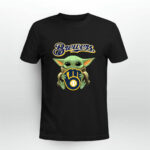 Baby Yoda Hug Milwaukee Brewers 4 T Shirt