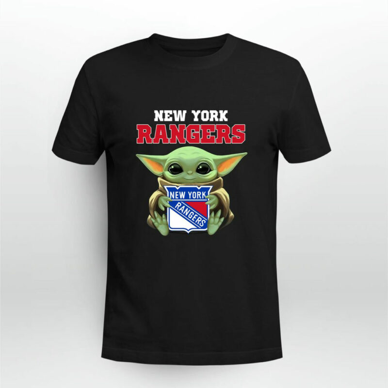 Baby Yoda Hug New York Rangers 0 T Shirt