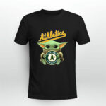 Baby Yoda Hug Oakland Athletics Baseball 2 T Shirt