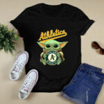 Baby Yoda Hug Oakland Athletics Baseball 4 T Shirt