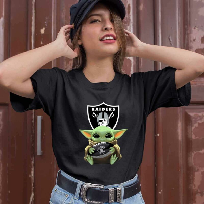 Baby Yoda Hug Oakland Raiders Football 0 T Shirt