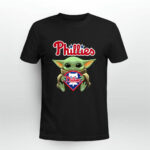 Baby Yoda Hug Philadelphia Phillies 3 T Shirt