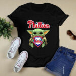 Baby Yoda Hug Philadelphia Phillies 4 T Shirt