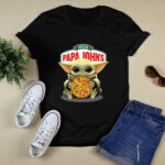 Baby Yoda Hug Pizza Papa Johns 3 T Shirt