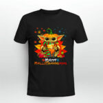 Baby Yoda Hug Pumpkin Happy Hallothanksmas 2 T Shirt