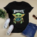 Baby Yoda Loves the Philadelphia Eagles Star Wars 3 T Shirt