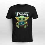 Baby Yoda Loves the Philadelphia Eagles Star Wars 4 T Shirt