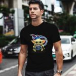 Baby Yoda Mandalorian Hugs Tennessee Titans Star Wars Fan 1 T Shirt