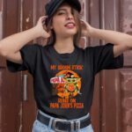 Baby Yoda My Broom Stick Runs on Papa Johns Pizza Logo Halloween 1 T Shirt