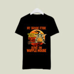 Baby Yoda My Broom Stick Runs on Waffle House Logo Halloween 2 T Shirt