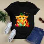 Baby Yoda Pumpkin Witch Halloween 4 T Shirt