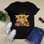 Baby Yoda With Pumpkin for Halloween 4 T Shirt