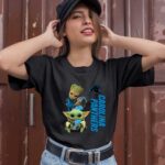 Baby Yoda and Groot Hug Carolina Panthers 1 T Shirt