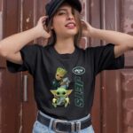 Baby Yoda and Groot Hug New York Jets 1 T Shirt