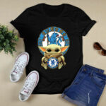 Baby yoda hug Chelsea logo 2021 4 T Shirt
