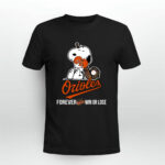 Baltimore Orioles Forever Win Or Lose Baseball Snoopy 4 T Shirt