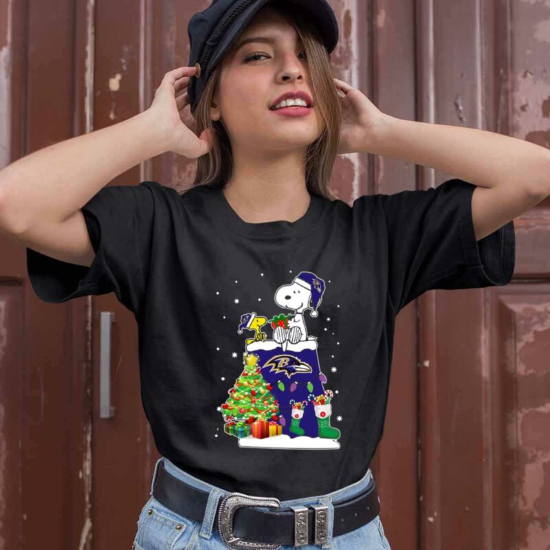 Baltimore Ravens Snoopy Woodstock Christmas 0 T Shirt