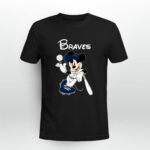Baseball Mickey Team Atlanta Braves 3 T Shirt