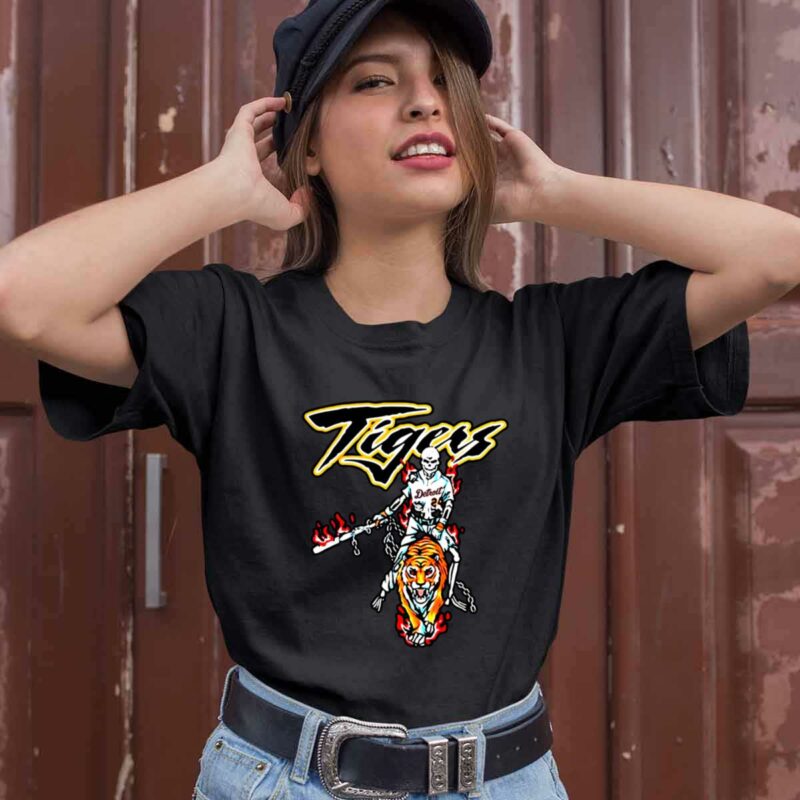 Baseball Skeleton Sana Detroit Tigers 0 T Shirt