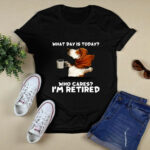 Basset Hound And Coffee What Day is Today Who Cares Im Retired 4 T Shirt 1