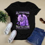 Be Stronger Than The Storm Fibromyalgia Awareness Wolf 4 T Shirt 1