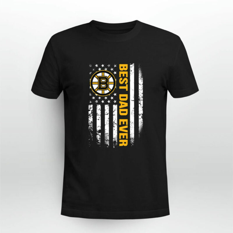 Best Boston Bruins Dad Ever American Flag 0 T Shirt