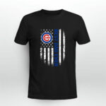 Best Chicago Cubs dad ever american flag 4 T Shirt