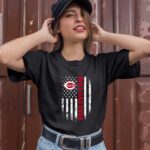 Best Cincinnati Reds dad ever american flag 0 T Shirt
