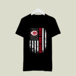 Best Cincinnati Reds dad ever american flag 4 T Shirt