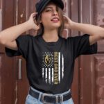Best Vegas Golden Knights dad ever american flag 3 T Shirt