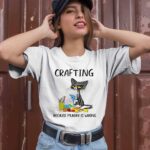 Black cat crafting because murder is wrong 1 T Shirt