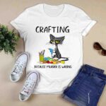 Black cat crafting because murder is wrong 3 T Shirt