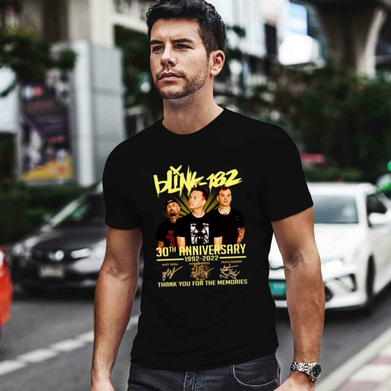 Blink 182 30Th Anniversary 1992 2022 Signatures 0 T Shirt
