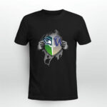 Blood inside seattle seahawks and washington huskies heart 3 T Shirt