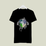 Blood inside seattle seahawks and washington huskies heart 4 T Shirt