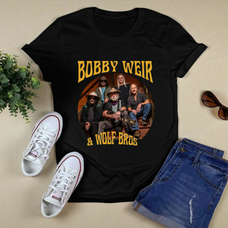 Bob Weir Wolf Bros 2023 Tour Black Front 4 T Shirt