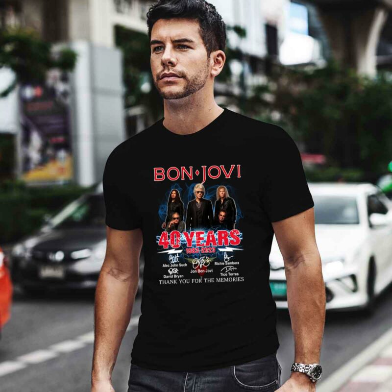 Bon Jovi 40 Years 1983 2023 Signatures 0 T Shirt