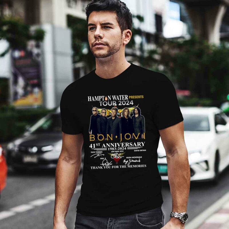 Bon Jovi Hampton Water Presents Tour 2024 Signatures 41St Anniversary 1983 2024 0 T Shirt