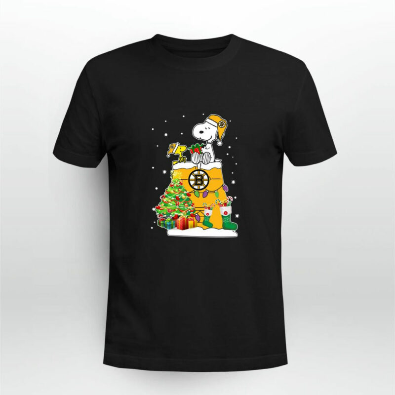 Boston Bruins Snoopy Woodstock Christmas 0 T Shirt