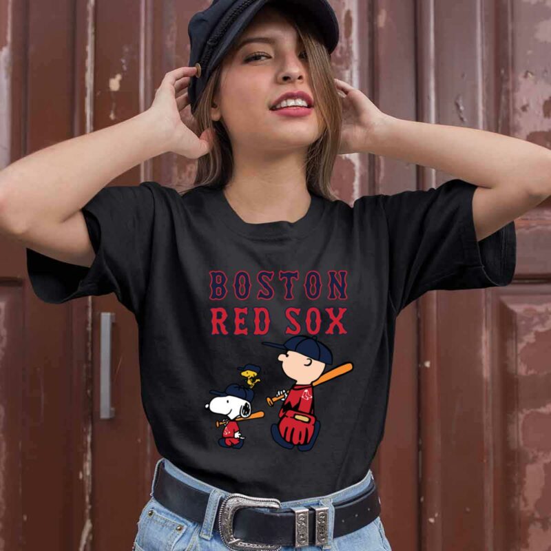 Boston Red Sox Lets Play Baseball Together Snoopy 0 T Shirt