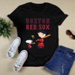 Boston Red Sox Lets Play Baseball Together Snoopy 2 T Shirt