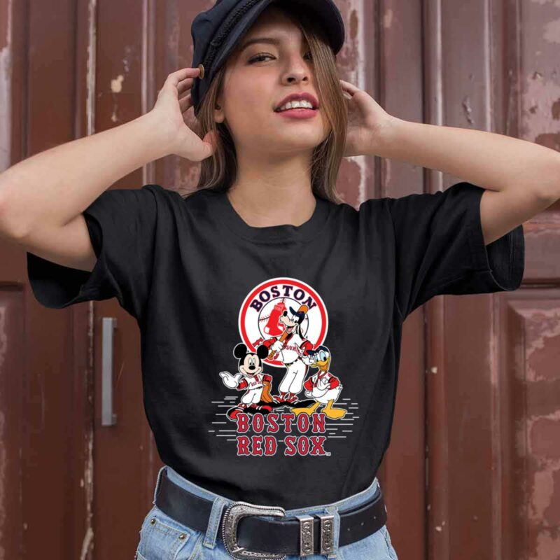 Boston Red Sox Mickey Donald And Goofy Baseball 0 T Shirt