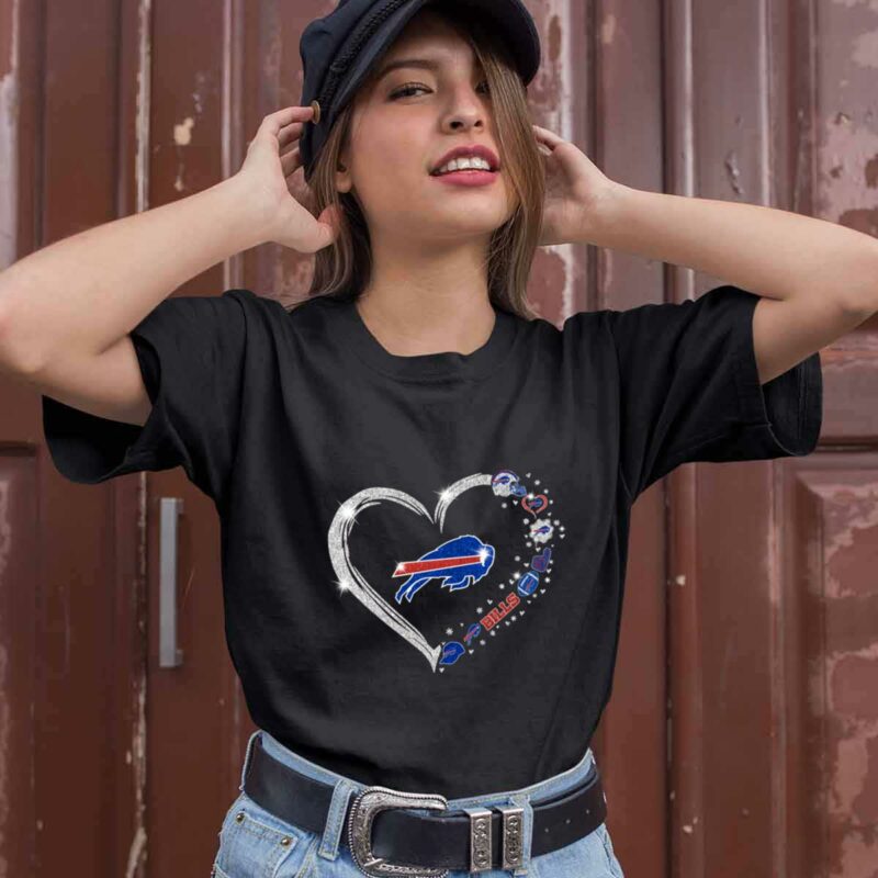 Buffalo Bills Heart Logo Glitter Lets Go Bills 0 T Shirt