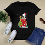 Calgary Flames Snoopy Woodstock Christmas 4 T Shirt