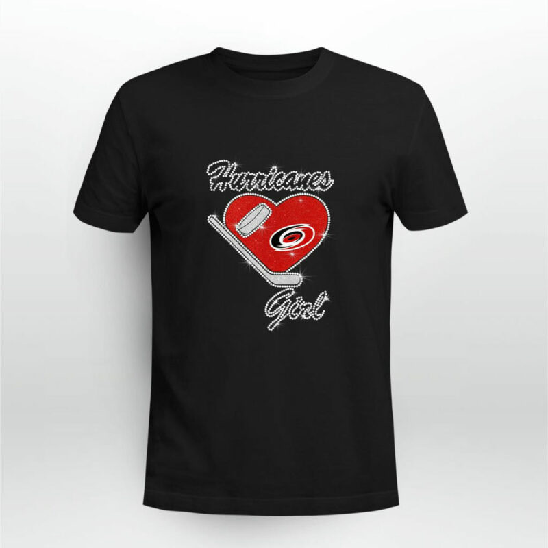 Carolina Hurricanes Girl Heart Hockey 0 T Shirt