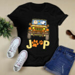 Charlie Brown And Snoopy Jeep Paw Dog 4 T Shirt